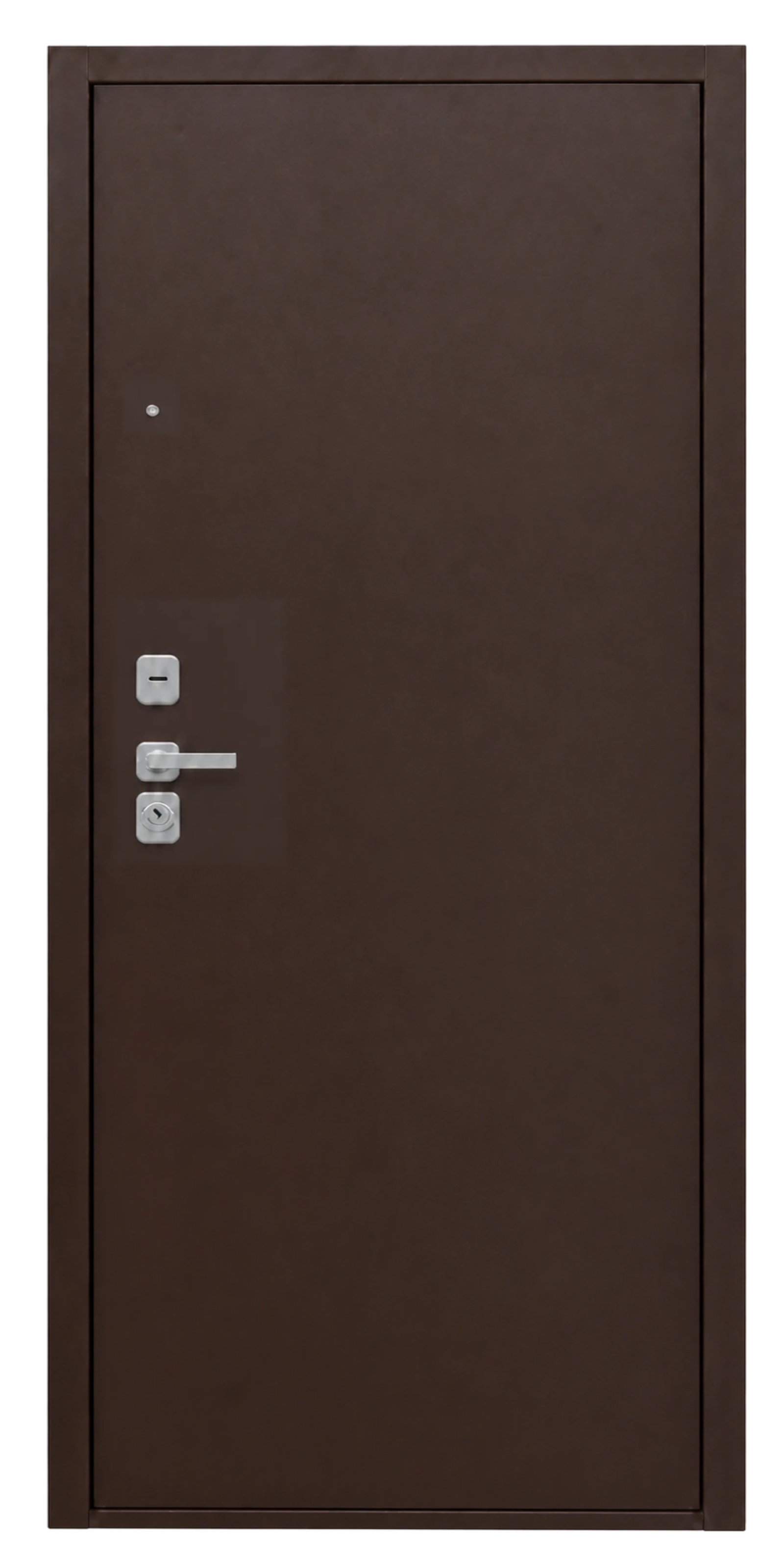 Стальная дверь «Город» с зеркалом коричневая в Западная Двине — фото 1